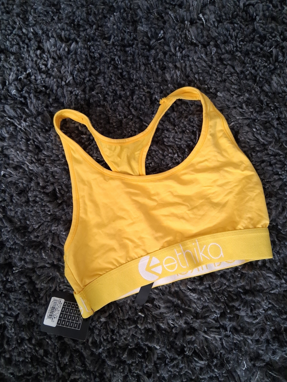 Ethika Yellow Racerback Sports Bra